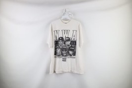 Vtg Streetwear Mens L Distressed NWA Hip Hop Short Sleeve Rap Tee T-Shirt White - £54.54 GBP