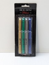 Houdini Deluxe Pack Of 4 Wine Glass Pens Washable Markers For Glass Or Metal NEW - £9.49 GBP