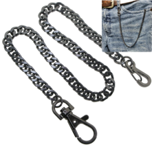 Pocket Watch Chain Albert Chain Black Curb Link Chain Swivel Lobster Cla... - $17.99