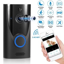 Smart WiFi Wireless Video Doorbell Security Camera Two-Way PIR Motion De... - £53.35 GBP