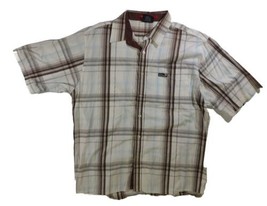 South Pole Brown White Blue Plaid Button Shirt Men&#39;s XL Multicolor 100% ... - £16.10 GBP