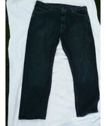  Men&#39;s Wranglers Jeans Dark Wash Straight Leg Size 42 x 30 100% Cotton - $24.20 CAD