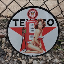 Vintage 1934 Texaco Gasoline Motor Oil Station Porcelain Gas & Oil Pump Sign - $125.00