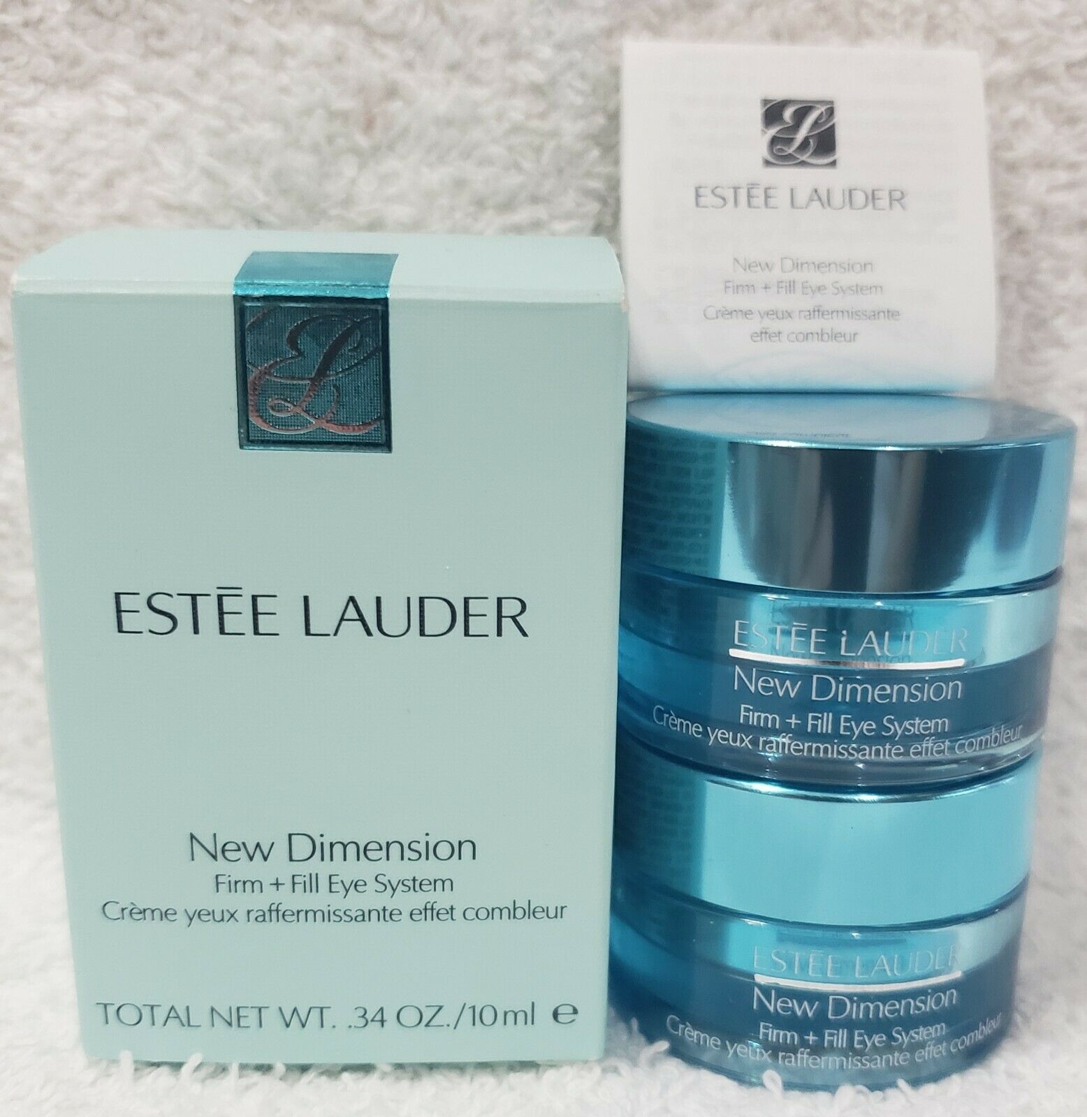 Estee Lauder NEW DIMENSION Firm + Fill Eye System Tone Smooth .34 oz/10mL New - $17.82