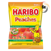 6x Bags Haribo Peaches Soft &amp; Fruity Flavored Fat Free Gummi Candy | 5oz - $22.62