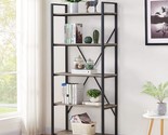 Industrial Bookshelf, Etagere Bookcases And Book Shelves 5 Tier, Rustic ... - $229.99