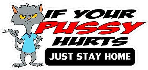 If Your Pussy Hurts Just Stay Home (2 pACK) vinyl Hard Hat Helmet decal ... - $2.96