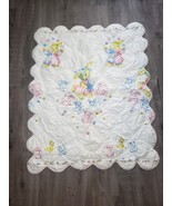 Vintage Quiltex Quilt Easter Bunny Mom w Babies Baby Nursery Crib Scallo... - $49.49