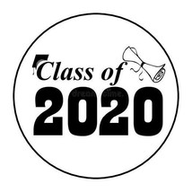 30 Graduation Party Stickers Favors Labels round 1.5&quot; class of 2020 cap diploma - £5.96 GBP