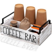 Coffee Station Organizer Coffee Pod Holder Wooden Coffee Bar Accessories Organiz - £25.81 GBP