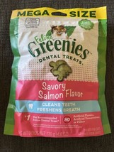 Greenies Feline Crunchy Dental Treats Savory Salmon Flavor Mega Size 4.6 oz. - £5.83 GBP