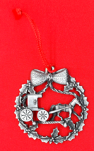 Horse Drawn Carriage Pewter Christmas Ornament 2 1/2&quot; - £11.18 GBP