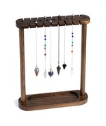 Pendulum Display Stand with Tray | Wooden Crystal Stone Holder Up to 17 ... - $27.62