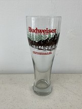Vintage 1992 Budweiser Tall Pilsner Beer Glass Clydesdales In Winter - $9.49