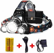 LED Headlamp 10000 Lumen Flashlight Rechargeable USB Battery Waterproof Bright - £63.08 GBP