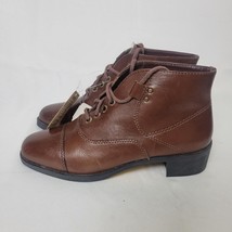 NOS VTG Walmart Bonjour Leather Booties 1995 Brazil Boots Shoes Size 6 B... - $48.50