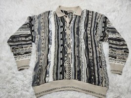 Cotton Traders Cosby/Coogi Style L  Multi-Color Collared Button Sweater ... - $46.39