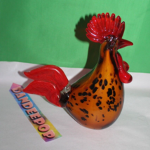 Vintage Murano Style Handblown Rooster Paperweight Solid Figurine 8.5&quot; tall - £54.50 GBP