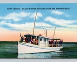 Aunt Jennie Most Popular Fishing Boat In Biloxi MS UNP Chrome Postcard P7 - $7.87