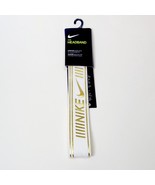 Nike Metallic Headband White &amp; Gold Unisex One Size NEW - £11.16 GBP