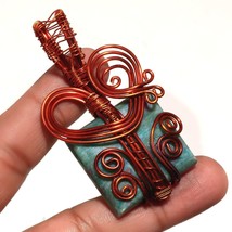 Ruby Fuchsite Wire Wrapped Handcrafted Copper Jewelry Pendant 2.4&quot; SA 1334 - £3.98 GBP