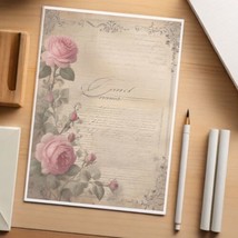 48  Sheets of  Decorative Stationery Paper for Letters , 8.5 x 11 - Roses#06702 - £19.75 GBP