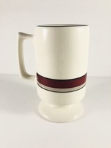 Buffalo China Mid-Century Modern Maroon Striped Pedestal Coffee Mugs    - £7.56 GBP