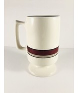 Buffalo China Mid-Century Modern Maroon Striped Pedestal Coffee Mugs    - $9.80