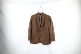 Vtg 40s 50s Streetwear Mens 38R Wool 2 Button Suit Jacket Sport Coat Brown Plaid - £54.47 GBP