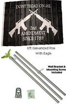 K&#39;s Novelties 3x5 Gadsden Don&#39;t Tread 2 Rifles Flags Galvanized Pole Kit Set 3&#39;x - £15.64 GBP