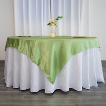 Sage Green 60X60 Satin Square Table Overlay Wedding Party Catering Light Gray Gi - £6.39 GBP