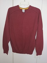 Old Navy Men&#39;s Ls V-NECK PULLOVER-M-NWOT-COTTON/MERINO WOOL-RUSTY RED-VERY Nice - £6.86 GBP