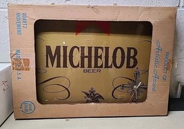 Michelob Beer Clock With Original Box - Vintage Wooden - WORKS GREAT! - $74.89