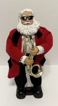 Holiday Time Saxophone Playing Santa Claus Animated Original Box Doesn&#39;t Dance - $23.21