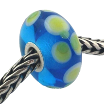 Authentic Trollbeads OOAK Unique Glass Charm #212, 16mm Diameter New - £26.07 GBP