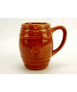 Porcelain Barrel Mug, Brown Glaze Bisque Bottom, Coffee, Beer, Retro 1970s - £11.69 GBP