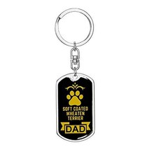 Dog Dad Gift Soft Coated Wheaten Terrier Swivel Keychain Stainless Steel or 18k  - $25.69