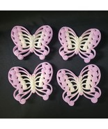 (4) Burwood Production Company Vintage Purple Butterfly Wall Hangings 19... - $37.89 CAD