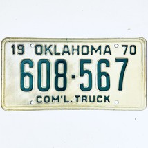 1970 United States Oklahoma Commercial Truck License Plate 608-567 - $13.16