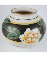 Vintage Handpainted Vase Bowl w/ Painted Flowers Handmade 6.5x8 Inch - G... - $19.00