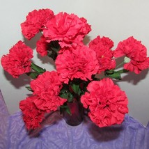 ARTIFICIAL FLOWERS 3 red carnation bouquets  (tupperwr) - $24.75