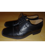 CLARKS MEN'S BLACK LEATHER OXFORD DRESS SHOES-8M-WORN TWICE-CUSHIONED-COMFY - $31.79