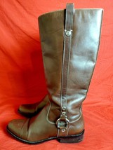 CIRCA JOAN AND DAVID TALL RIDING BOOTS Sz 7.5M Brown Leather CJCHANLOR - £65.01 GBP