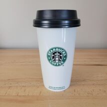 2009 Starbucks Coffee Old Logo Double Wall Ceramic Travel Cup Tumbler Mu... - $14.84