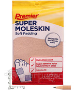 Premier Super Moleskin Soft Padding Protects Sore Areas 3 Sheets 4.5/8 X... - $5.89