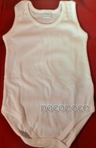 Body Sleeveless Wide Shoulder From Newborn Cotton Soft Ellepi AF840 White - $7.60