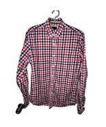 J Crew Men&#39;s Medium Red White Blue Gingham Plaid Lightweight Button Up S... - £12.91 GBP