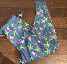 Santa’s Treasures Men’s Christmas Pajama Pants Sz M Tropical Flamingo Palm Tree - £19.63 GBP