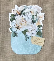 Vase Of Flowers Sympathy Card Pastel Scripture Christian Junk Journaling - $3.96