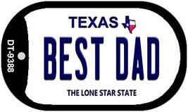 Best Dad Texas Novelty Metal Dog Tag Necklace DT-9388 - £12.78 GBP